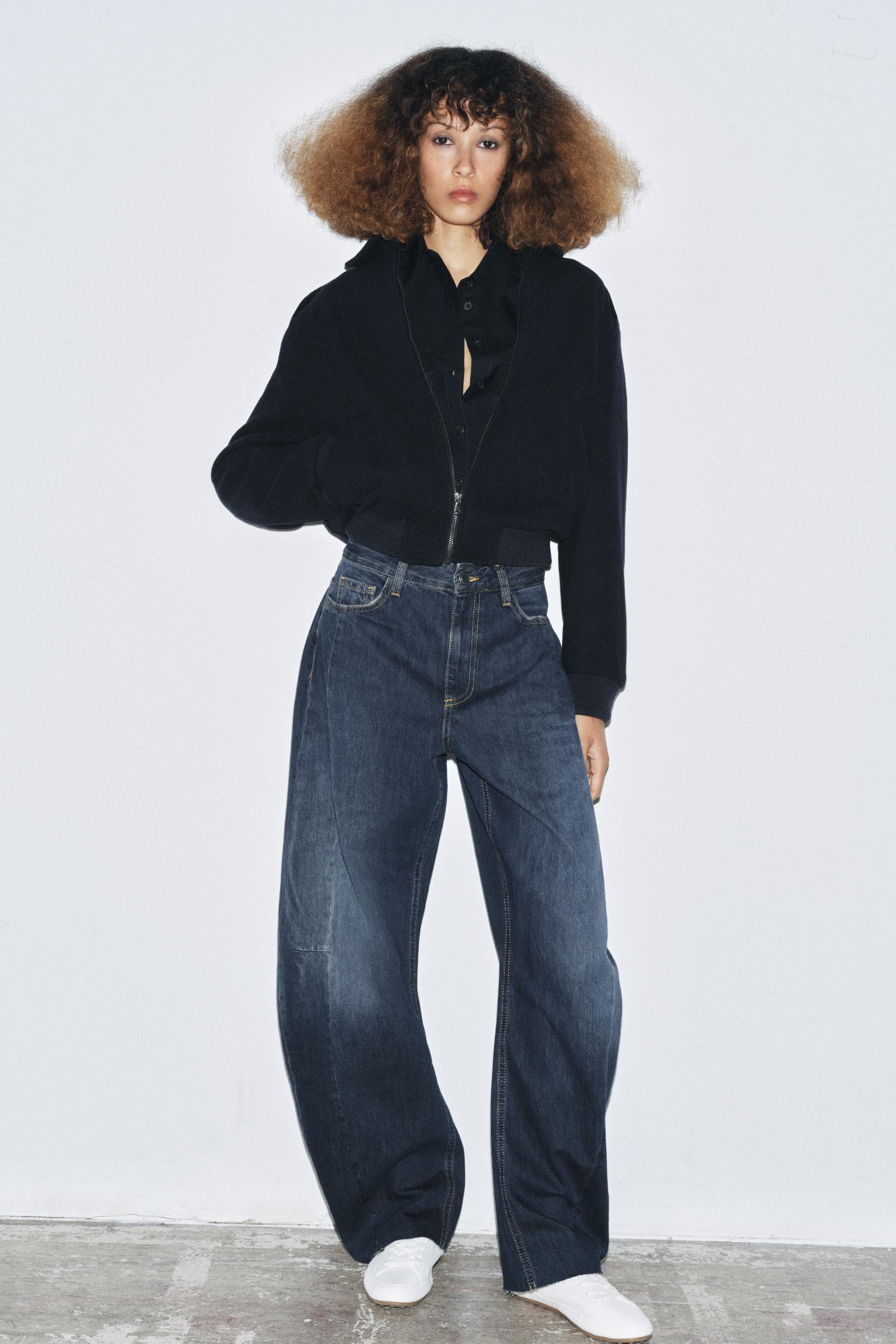 ZW COLLECTION BARREL MID-WAIST JEANS | Zara UK