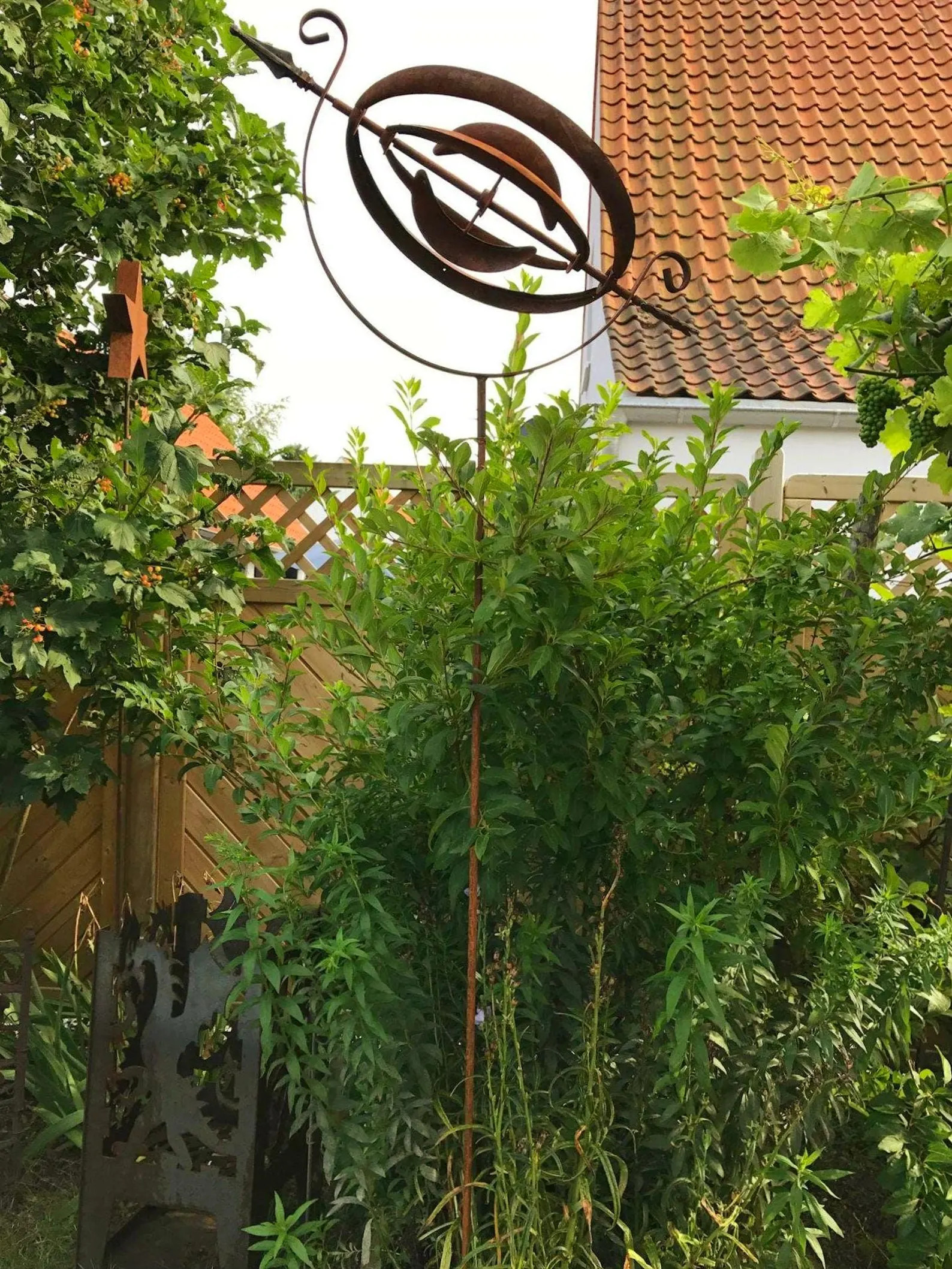 Rusty Armillary Sphere Wind Spinner — Metal Garden Ornament - Etsy | Etsy (Global)