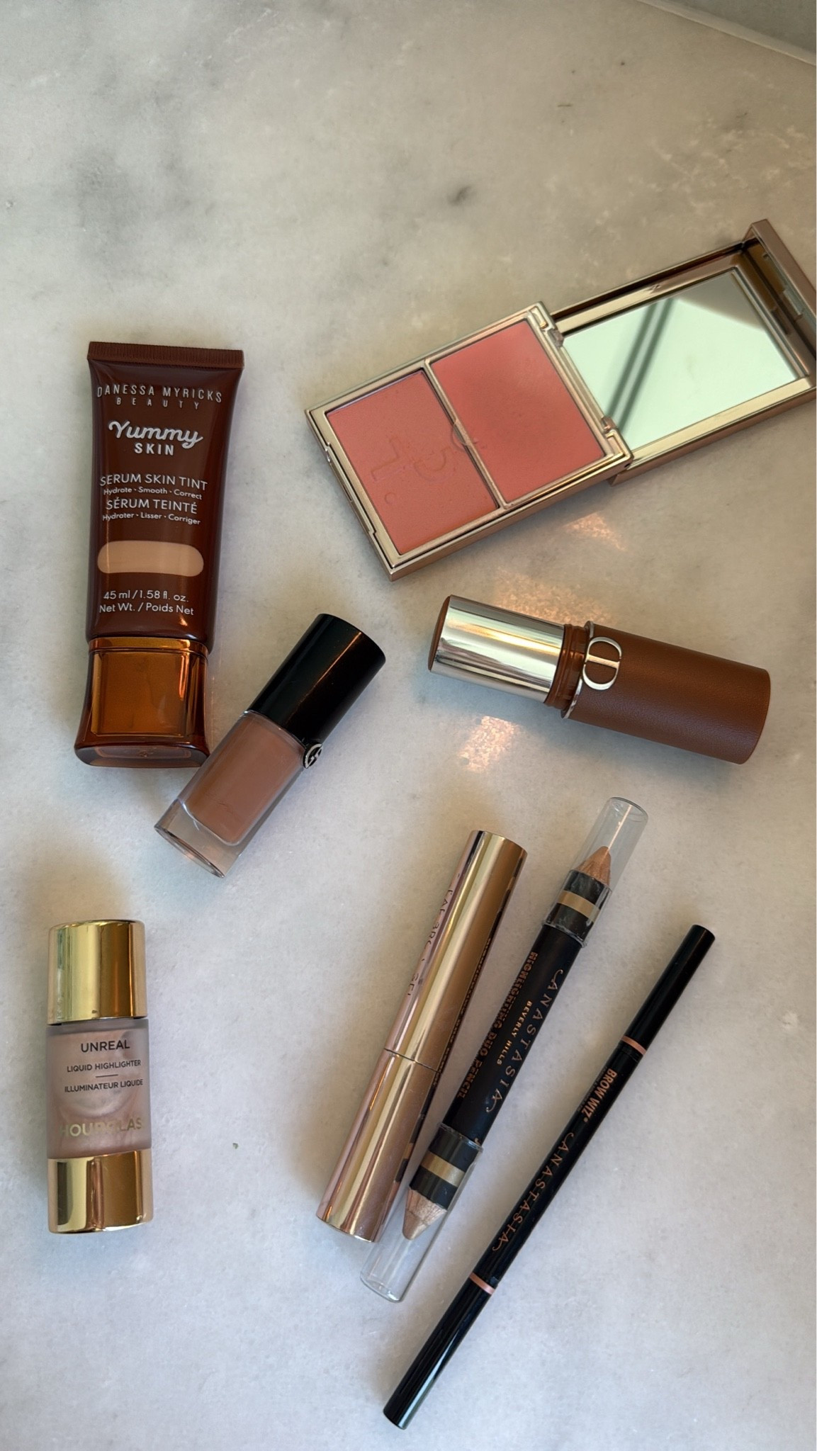 My @Sephora go to's this season!
Shade names:
Skin tint shade 6
Armani eye tint shade 25M
Blush in soft launch 
Bronzer in medium 
Brow pencil in dark brown
Highlighter in evoke
Brow highlight in shell/lace shimmer
Reminder you can do same day delivery or pick up in store options from Sephora! #Sephorapartner

#LTKgrwm