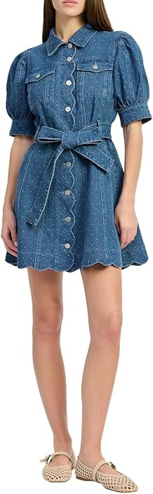 En Saison Women's Heidi Denim Mini Dress | Amazon (US)