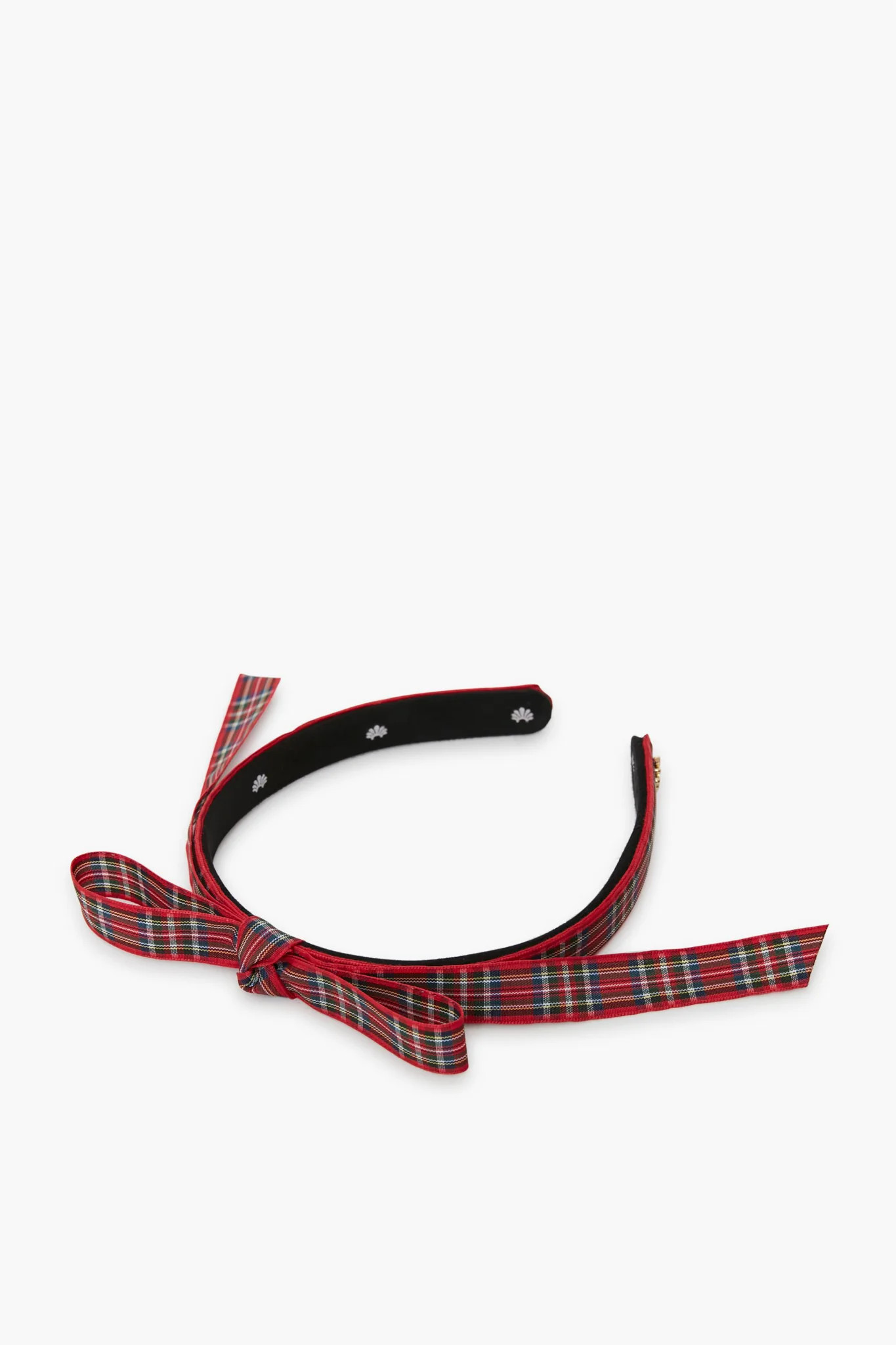 Red Tartan Bardot Ribbon Slim Headband | Tuckernuck (US)