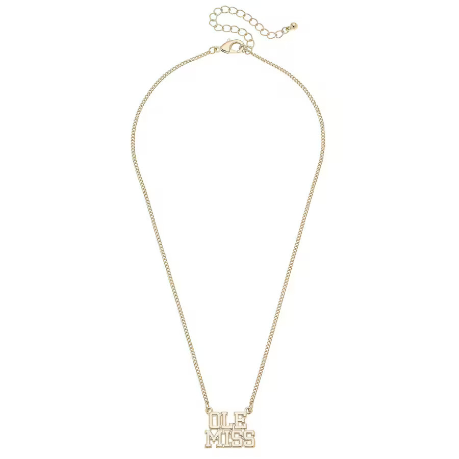 Ole Miss Rebels CANVAS Style 18k Gold-Plated Varsity Word Necklace | Fanatics