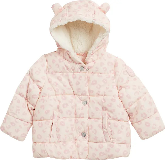 JESSICA SIMPSON Leopard Print Faux Shearling Lined Puffer Jacket | Nordstromrack | Nordstrom Rack