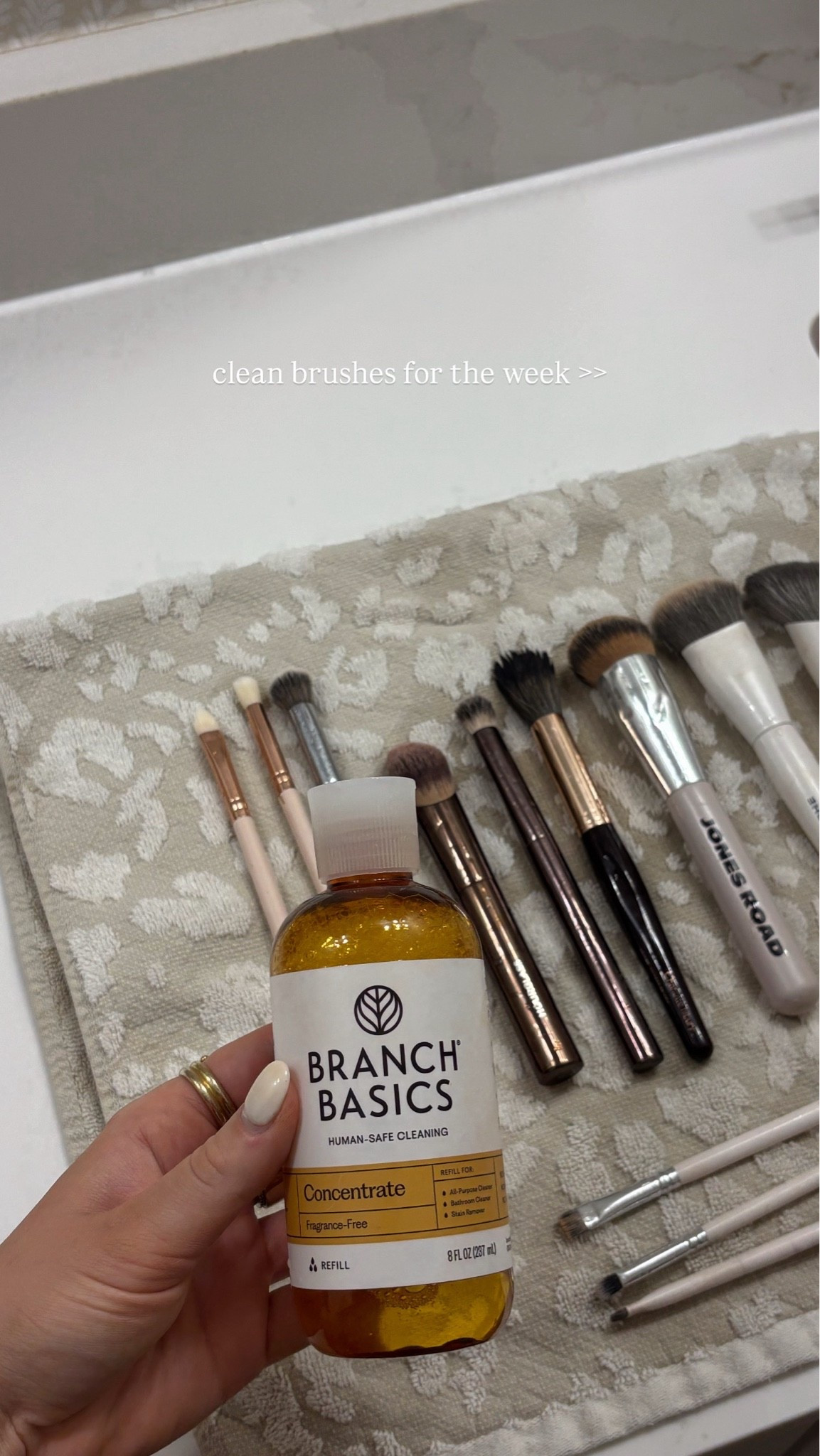 I mix the branch basics concentrate with warm water and it cleans my makeup brushes so well! & it clean ingredients 🤍👏🏼

#LTKselfcare #LTKHome