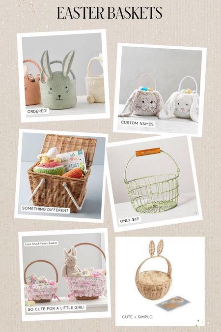 Easter baskets for 2023! Ordered the felt basket for my baby boy. Love Shack fancy basket, cute wire baskets, picnic basket 

#LTKbaby