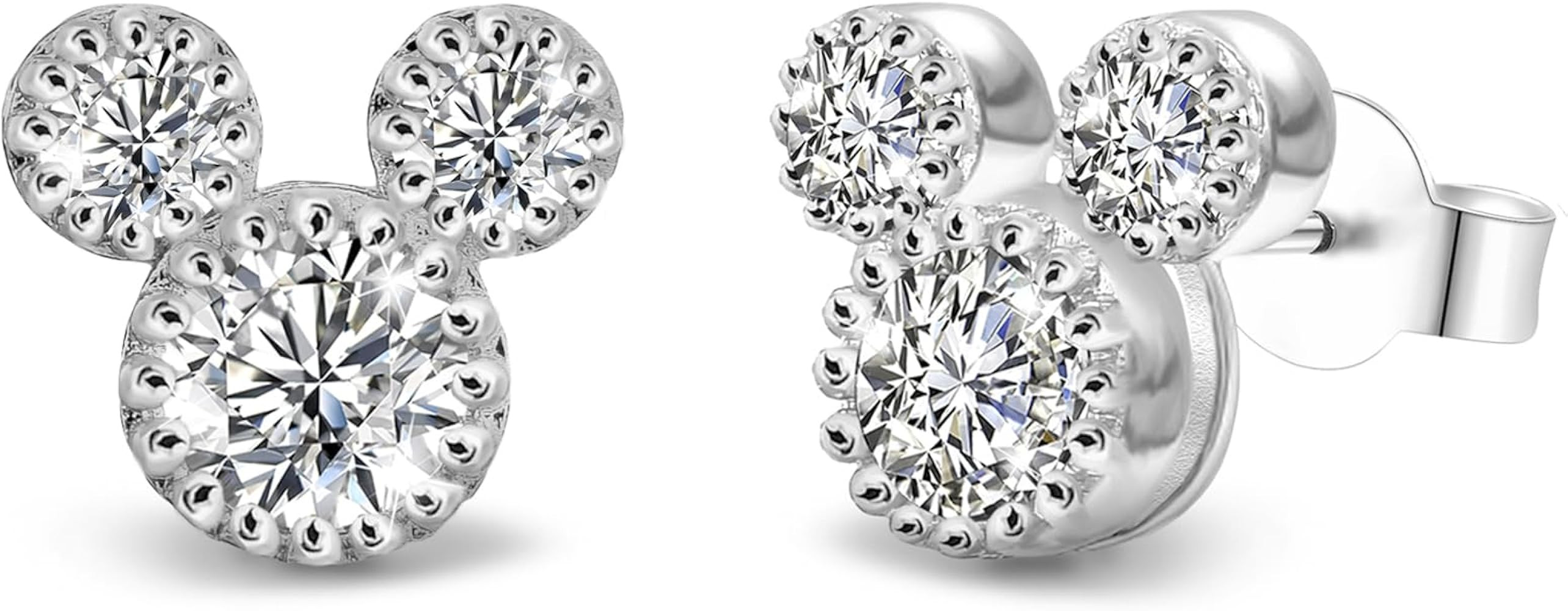 Sterling Silver CZ Mouse Earrings for Girls Cute Minnie Mouse Stud Earrings Animal Earrings Fashi... | Amazon (US)