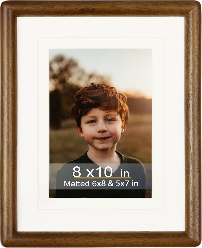 8x10 Picture Frame Horizontal Vertical Display Photos 5x7/6x8 with Mat or 8x10 without Mat Made o... | Amazon (US)