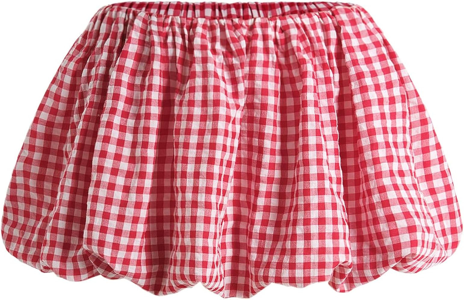 Women's Y2K Bubble Mini Skirt Low Waist Ruffle Short Hem A Line Pleated Balloon Skirt Bloomers | Amazon (US)