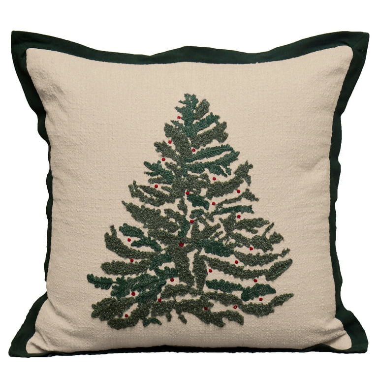 Better Homes & Garden 20"x20" Evergreen Embroidery Decorative Throw Pillow(1 Count) | Walmart (US)
