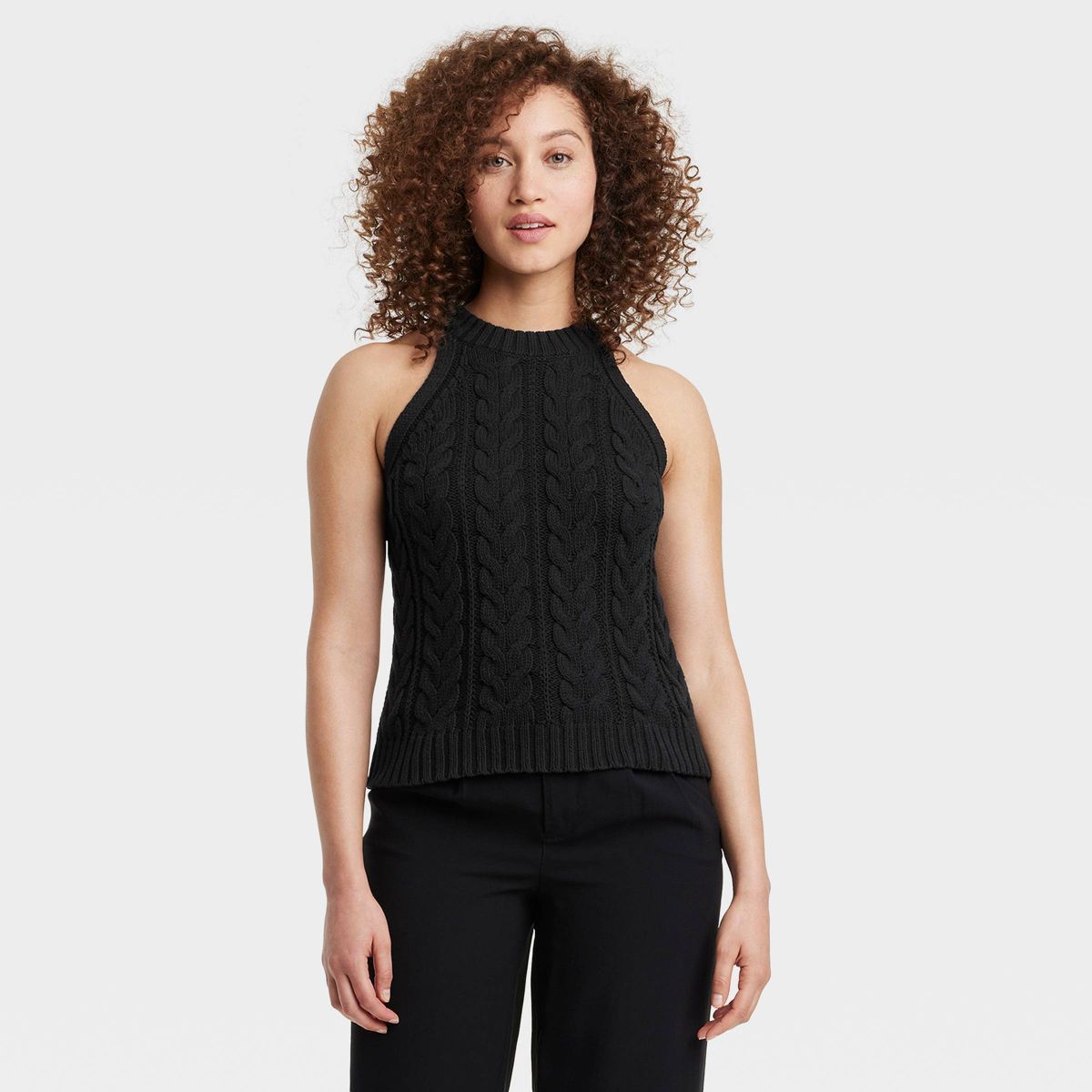 Women's Halter Neck Pullover Sweater - A New Day™ Black XS | Target