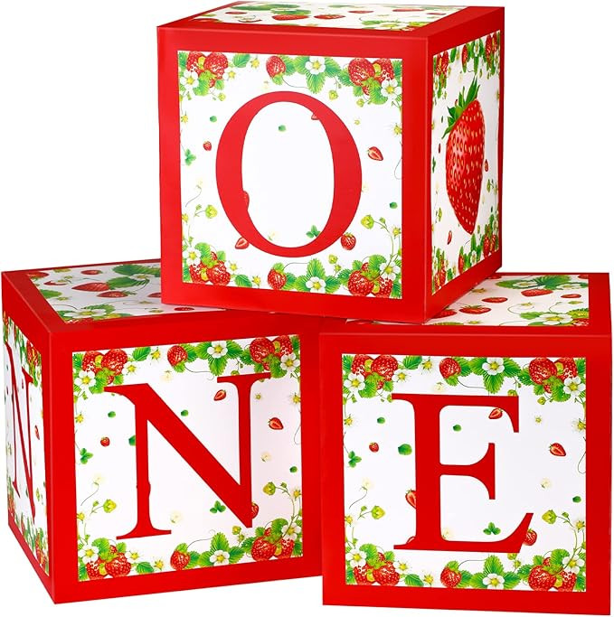 3 Pcs Strawberry One Balloon Boxes Red One Strawberry Balloon Boxes with Cute Strawberry Printed ... | Amazon (US)