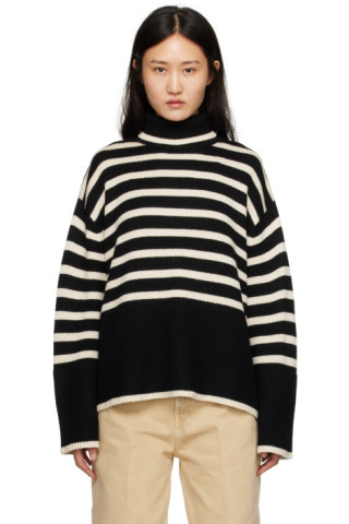 Black Signature Stripe Turtleneck | SSENSE