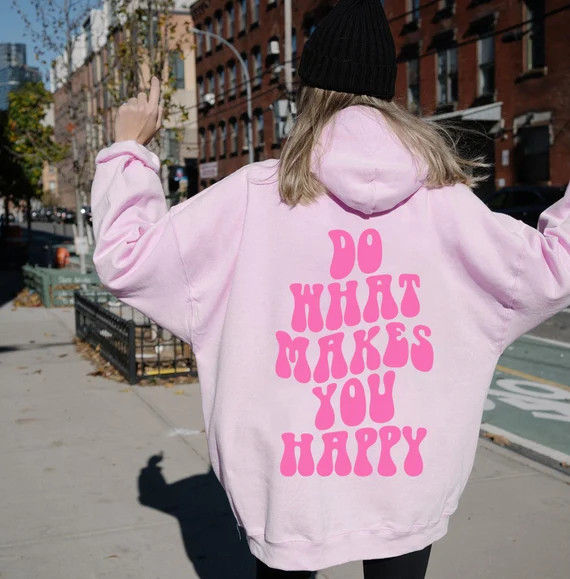 Do What Makes You Happy Oversized Hoodie Aesthetic Hoodie | Etsy | Etsy (US)