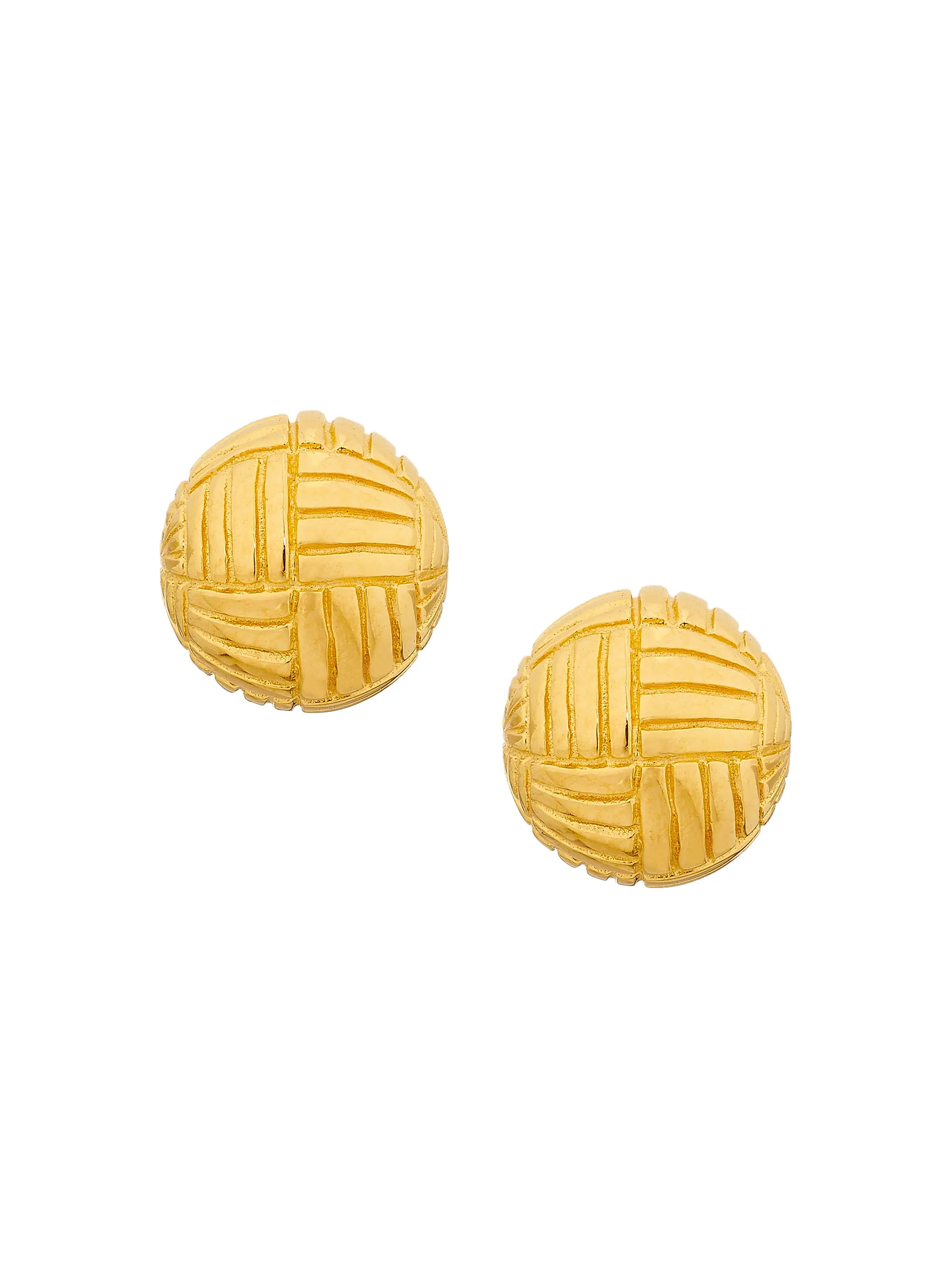 Shop Gwen Beloti Jewelry Sol Woven Ball 18K-Gold-Plated Stud Earrings | Saks Fifth Avenue | Saks Fifth Avenue