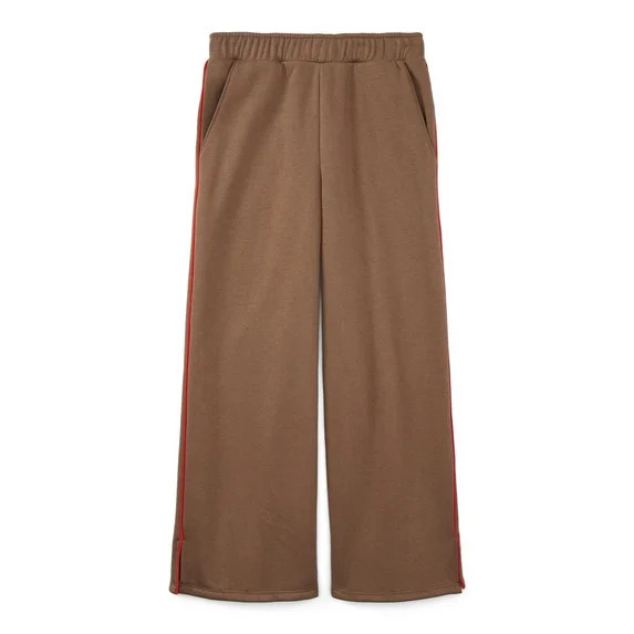 Weekend Academy Girls Rolled Waist Fleece Sweatpants, Sizes 4-18 | Walmart (US)