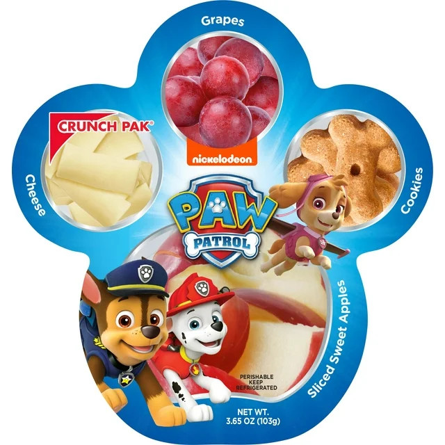 Crunch Pak Snack Paw Patrol with Fresh Sliced Apples, Cheese, Grapes, and Cinnamon Dog Bone Shape... | Walmart (US)
