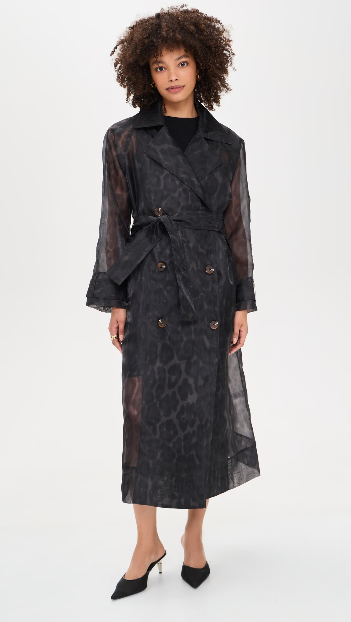 Lana Organza Leopard Trench Coat | Shopbop