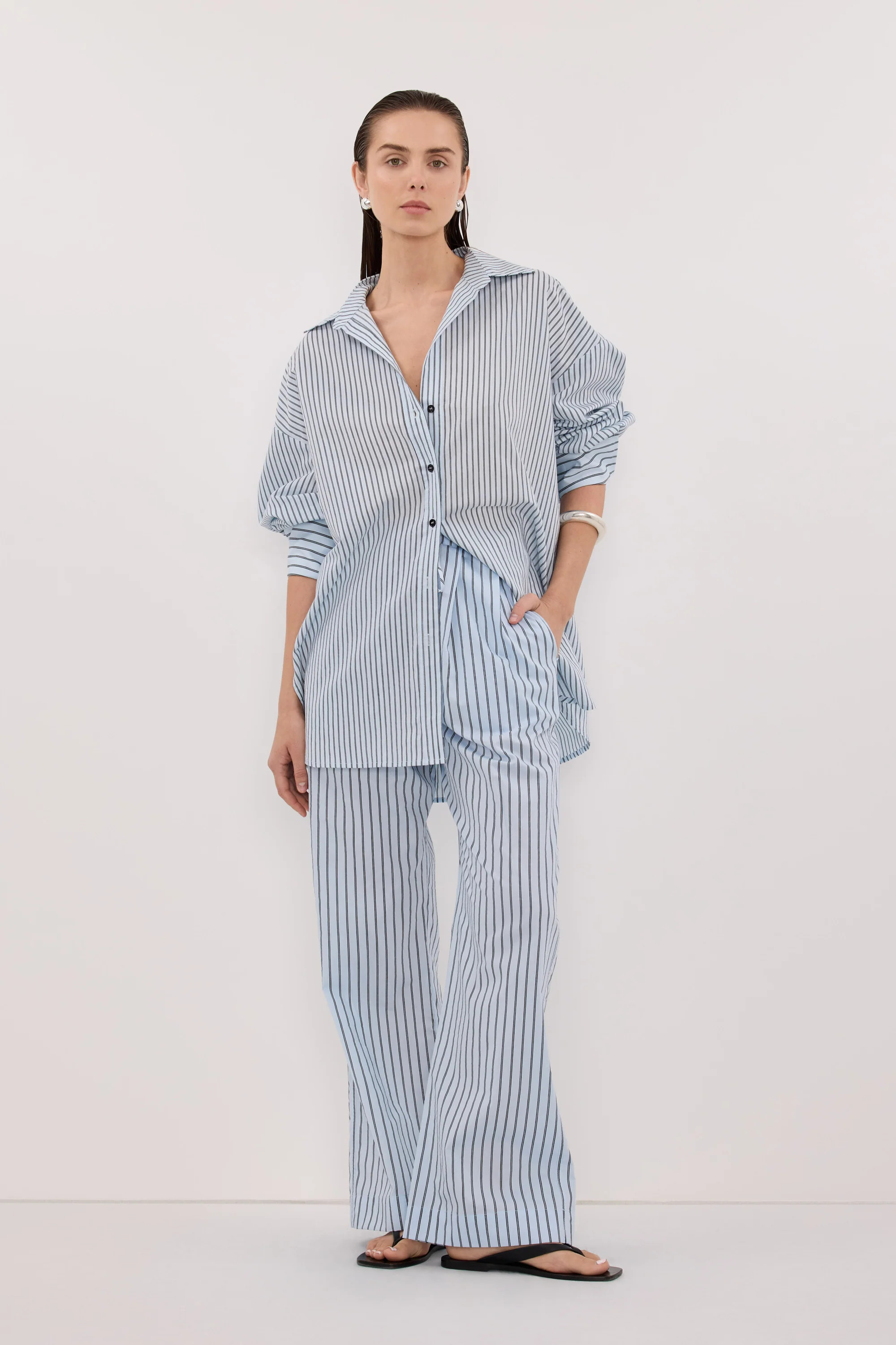 SABLE ICE BLUE SILK BLEND PANT | DISSH