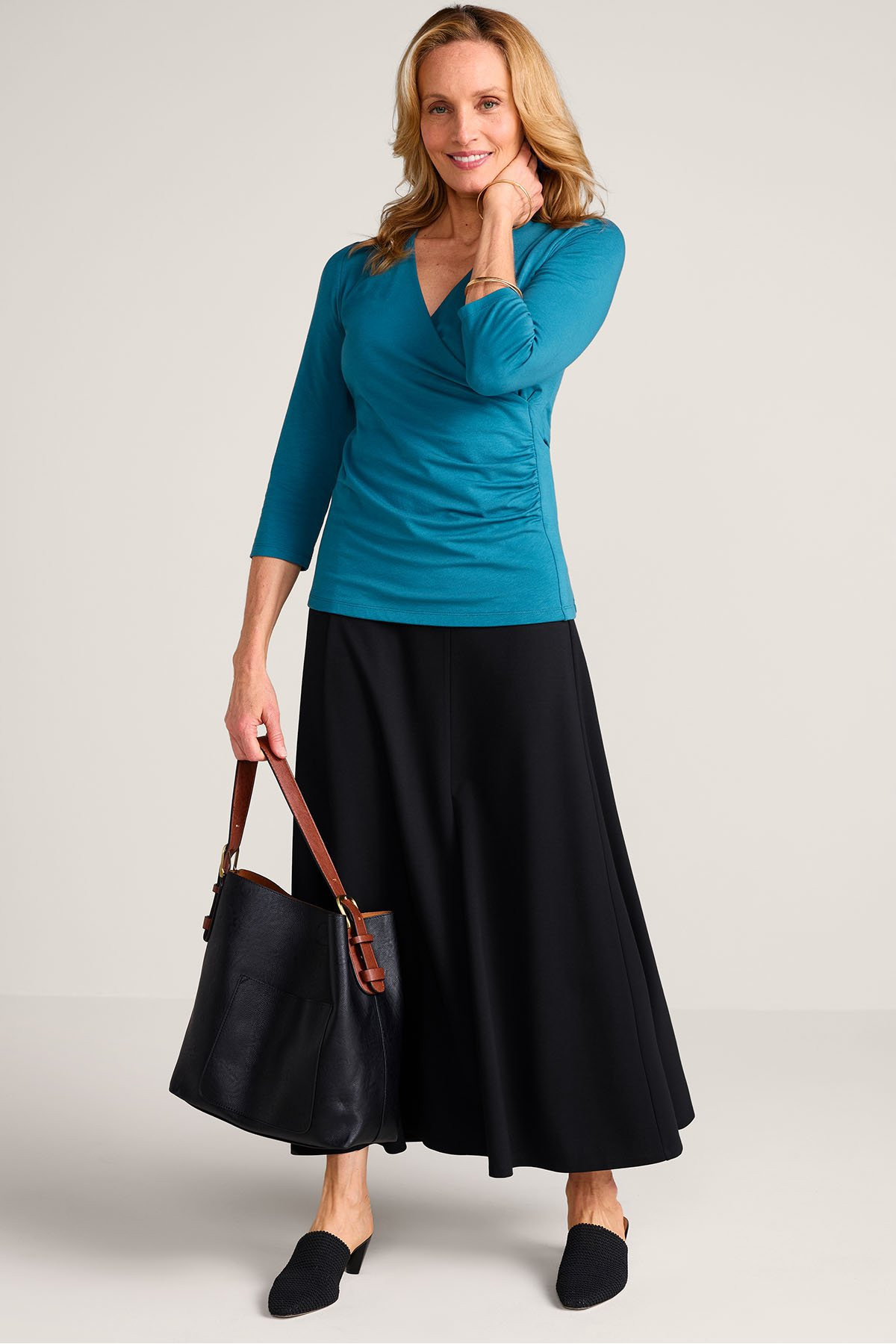 Problem Solved Paneled Ponte Maxi Skirt | Soft Surroundings