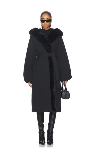 Lovers and Friends Susanna Faux Fur Coat in Black. - size S | Revolve Clothing (Global)