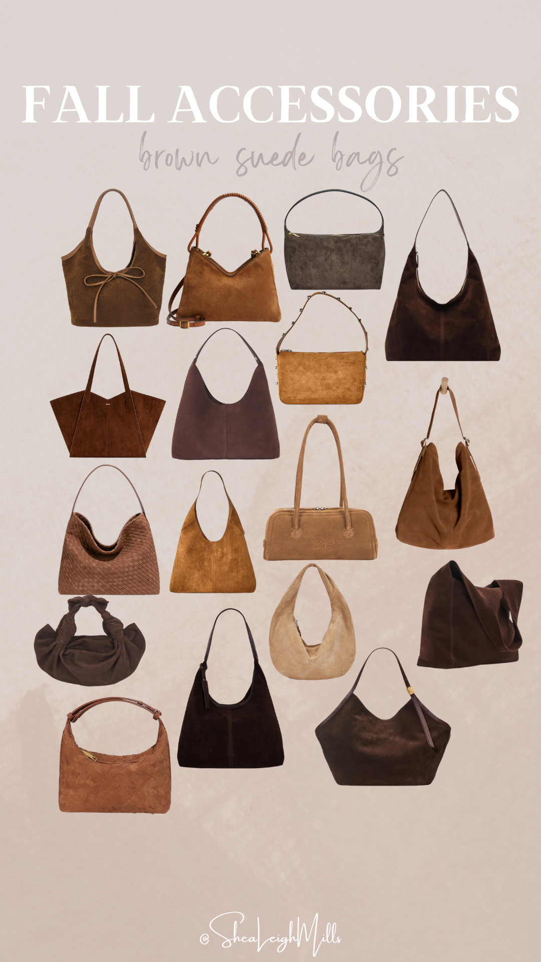Nothing says fall like a brown suede bag! These timeless bags elevate any outfit and come in a range of price points from Revolve, Nordstrom, Amazon & Target.

#FallBags #SuedeStyle #AccessoryGoals #LTKFallFashion #BagLover 

 