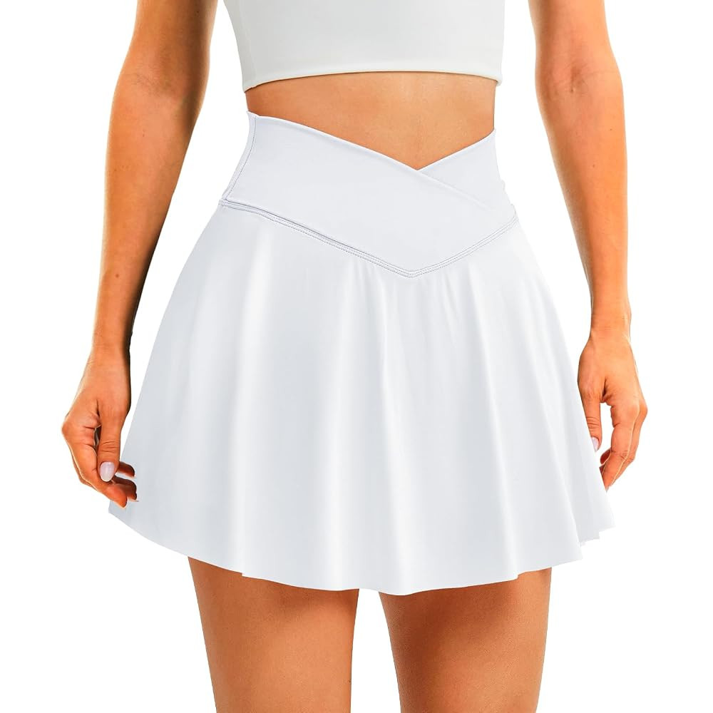 Womens Tennis Skirt with Pockets Shorts Crossover High Waisted Athletic Skorts Skirts for Golf Ru... | Amazon (US)