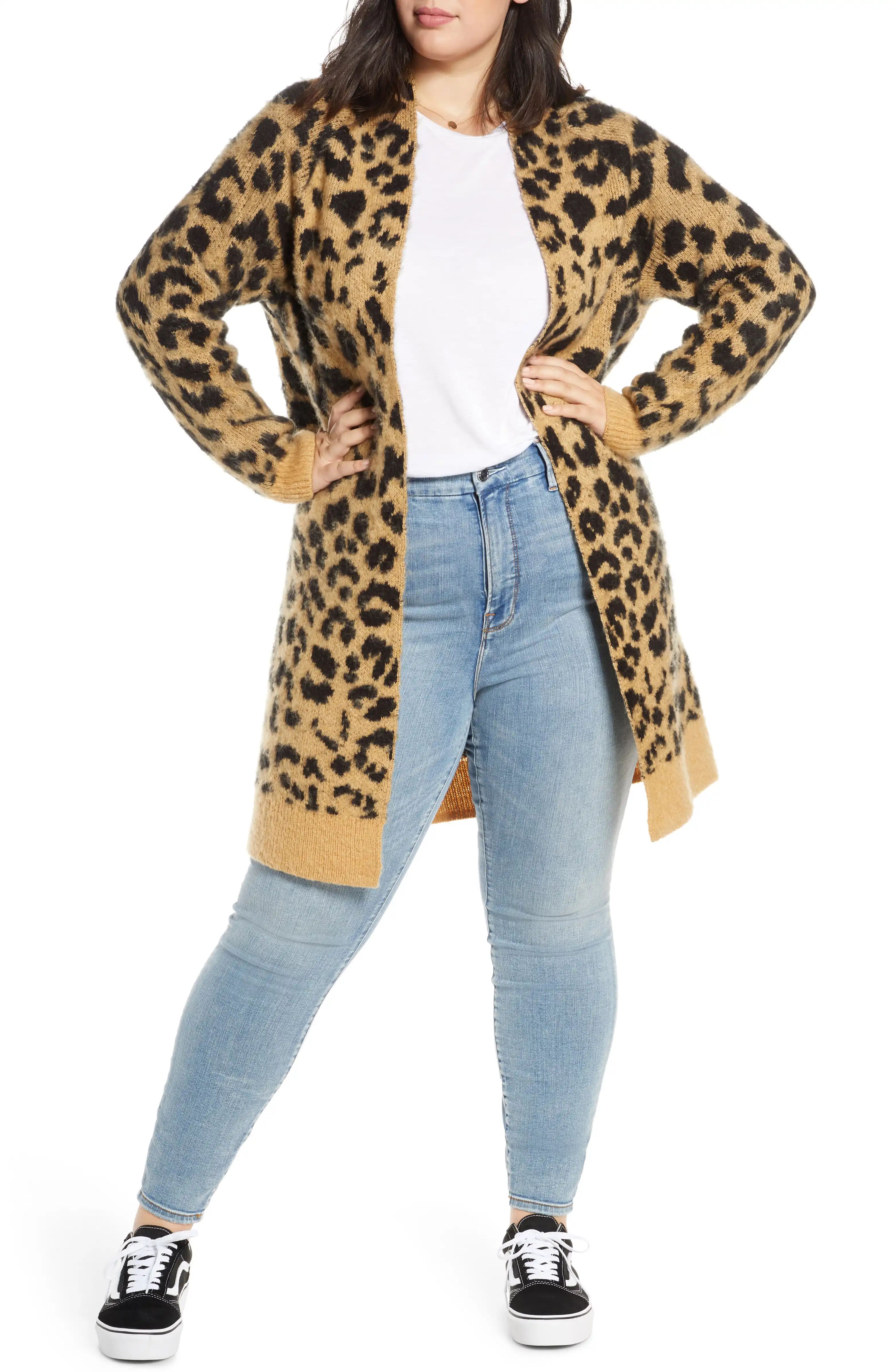 Long Leopard Jacquard Cardigan | Nordstrom