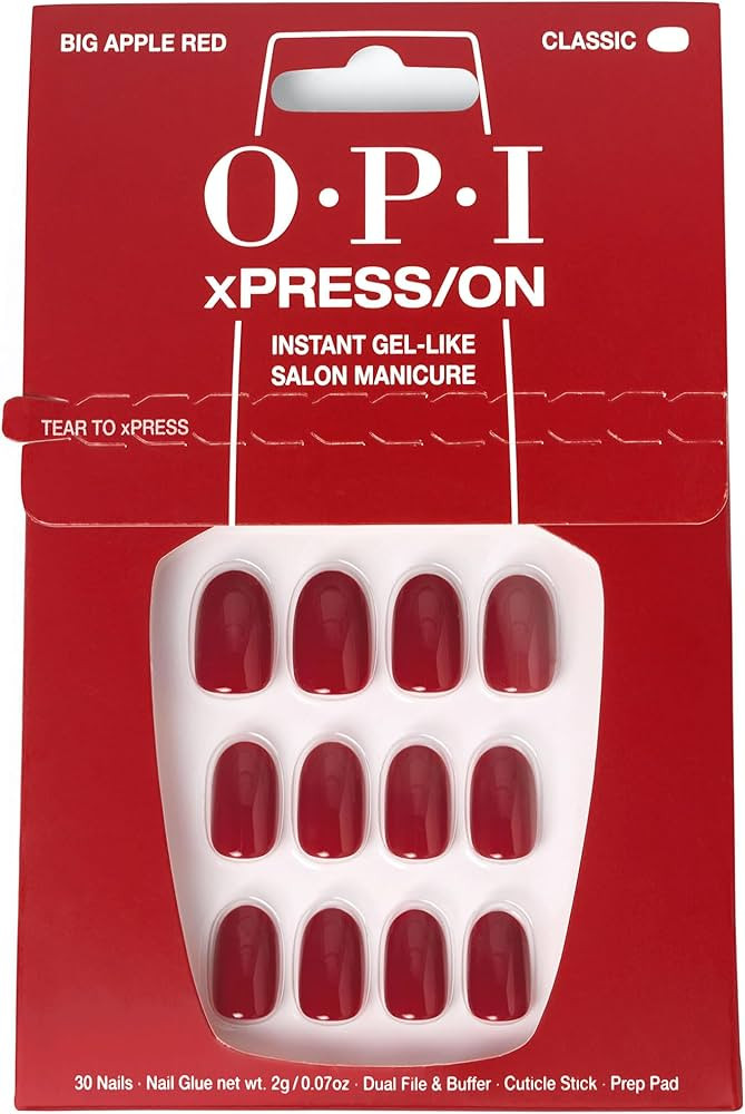 OPI xPRESS/ON Press on Nails | Short Round Solid Nail Art Press On Nails | With Nail Glue | Long ... | Amazon (US)