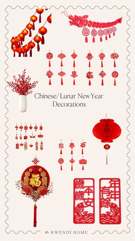 Wrap of lucky Chinese or Lunar New Year festive decorations! Temu links of lanterns, artificial flowers, pendants, firecrackers and more!

#LTKfindsunder50 #LTKparties