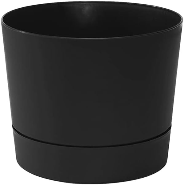 Root & Vessel Majestic Mid-Century Modern Low Profile Cylinder Pot, Matte Black, 8.5" | Amazon (US)
