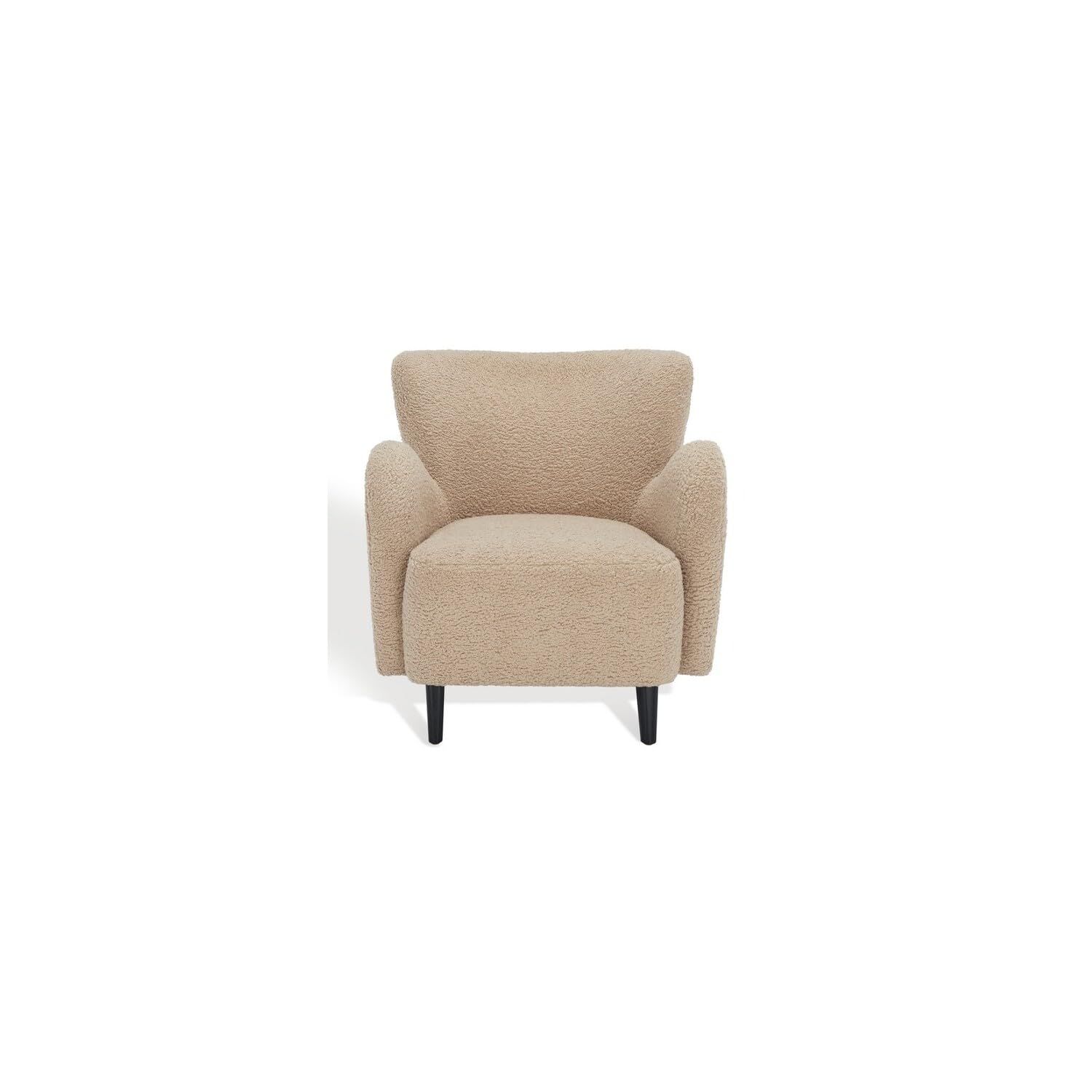 Safavieh Couture Collection Rayanne Modern Light Brown Faux Lamb Wool Wingback (Fully Assembled) ... | Amazon (US)