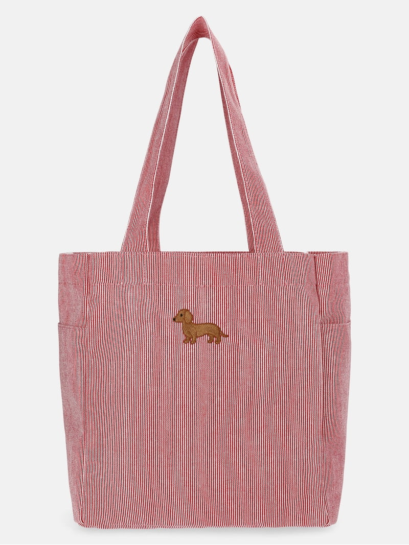 No Boundaries Women's Americana North/South Tote Bag, Red Engineer Stripe | Walmart (US)