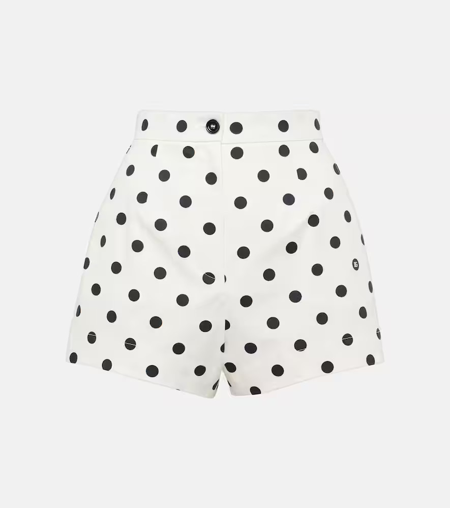 Dolce&Gabbana Polka-dot high-rise cotton-blend shorts | Mytheresa (DACH)