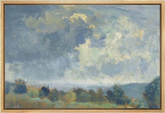 MUDECOR Framed Canvas Print Wall Art Vibrant Blue Sky Emerald Green Forest Nature Wilderness Anti... | Amazon (US)