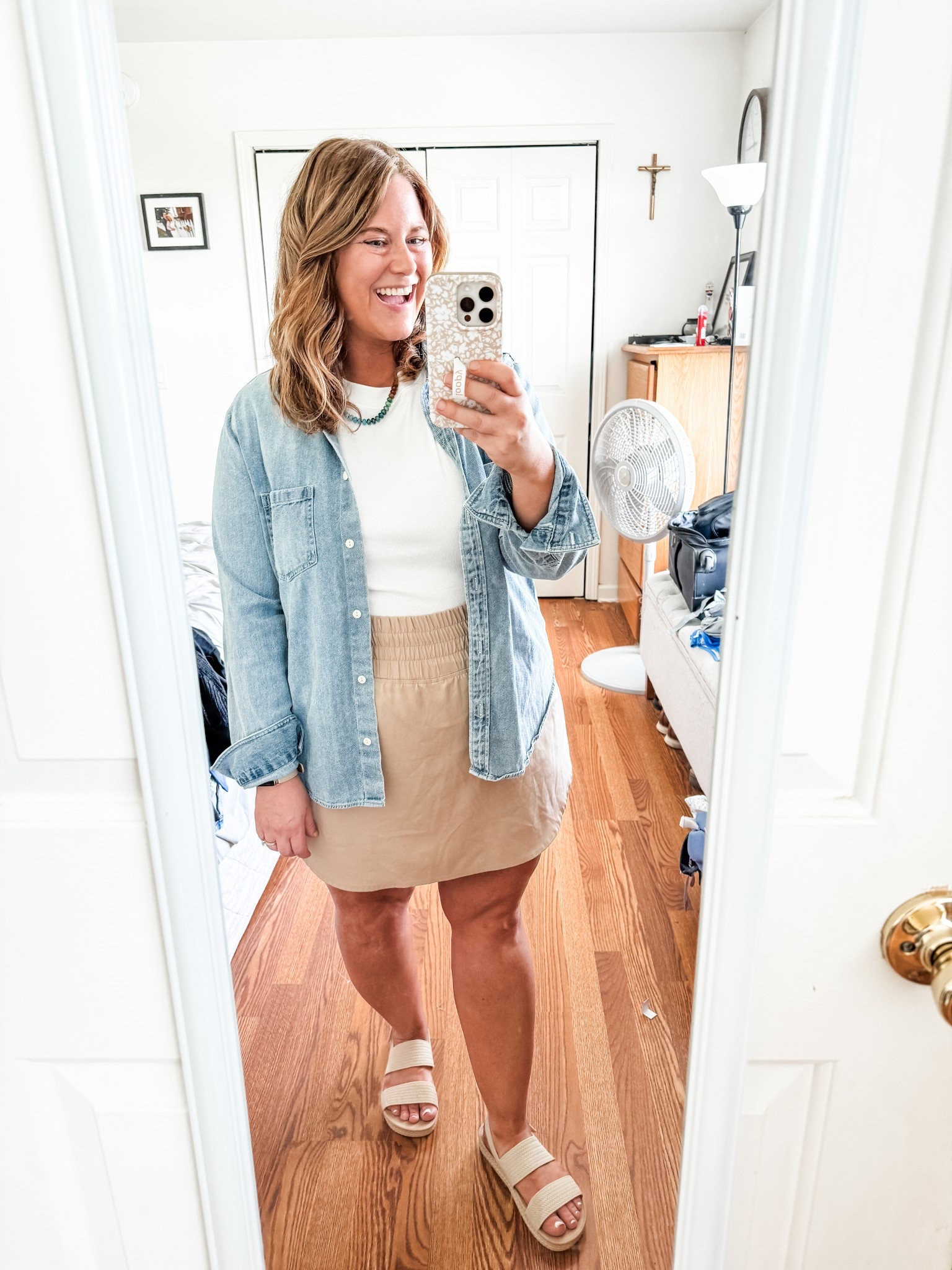 I’m wearing an XXL in my athletic skort (I’d recommend sizing up).  Wearing an XL in my denim top and tee.  Reef sandals are super comfy and waterproof and TTS 

#LTKMidsize #LTKFindsUnder50 #LTKSeasonal