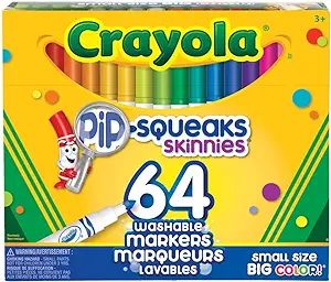 Crayola Pip-Squeaks Skinnies Washable Markers (64ct), Mini Markers for Kids, Coloring Markers, Cr... | Amazon (US)