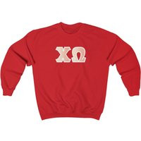 Chi Omega Printed Sorority Letter Crewneck Sweatshirt | Peach Sunrise | Etsy (US)