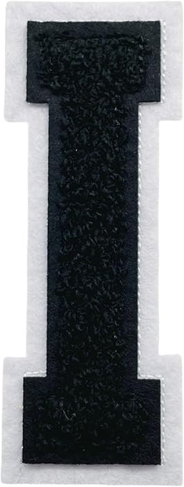 1 PCS 4.0" Black Chenille Letter Patch, Iron on Patches for Hats Clothes Bags Backpacks Jeans, In... | Amazon (US)