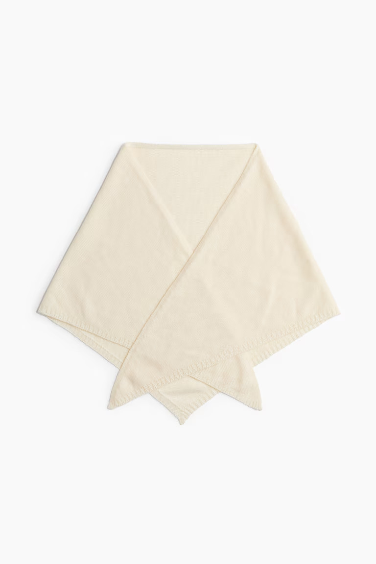 H & M - Fine-Knit Scarf - Cream | H&M (US, CA, MX)