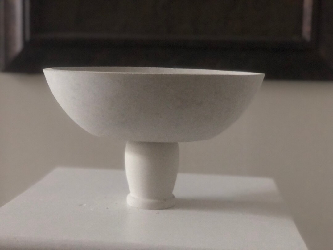 Pedestaled Concrete Bowl Sculptural Table Centerpiece - Etsy | Etsy (US)