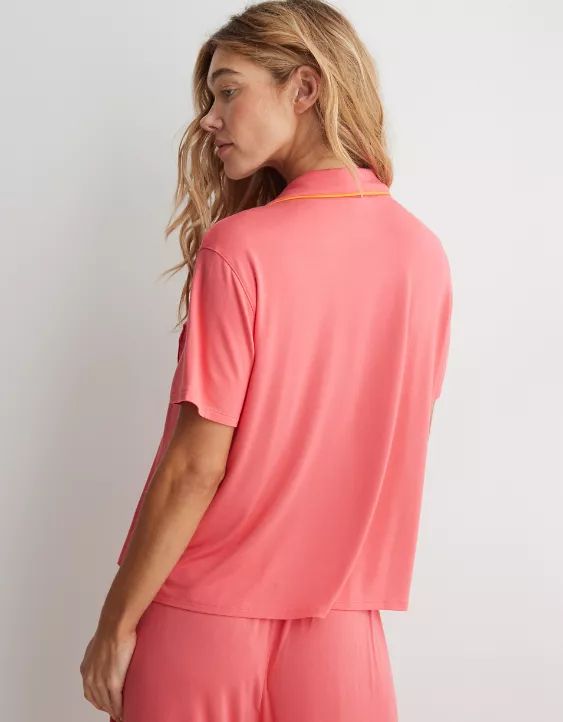 Aerie Real Soft® Short Sleeve Pajama Shirt | American Eagle Outfitters (US & CA)