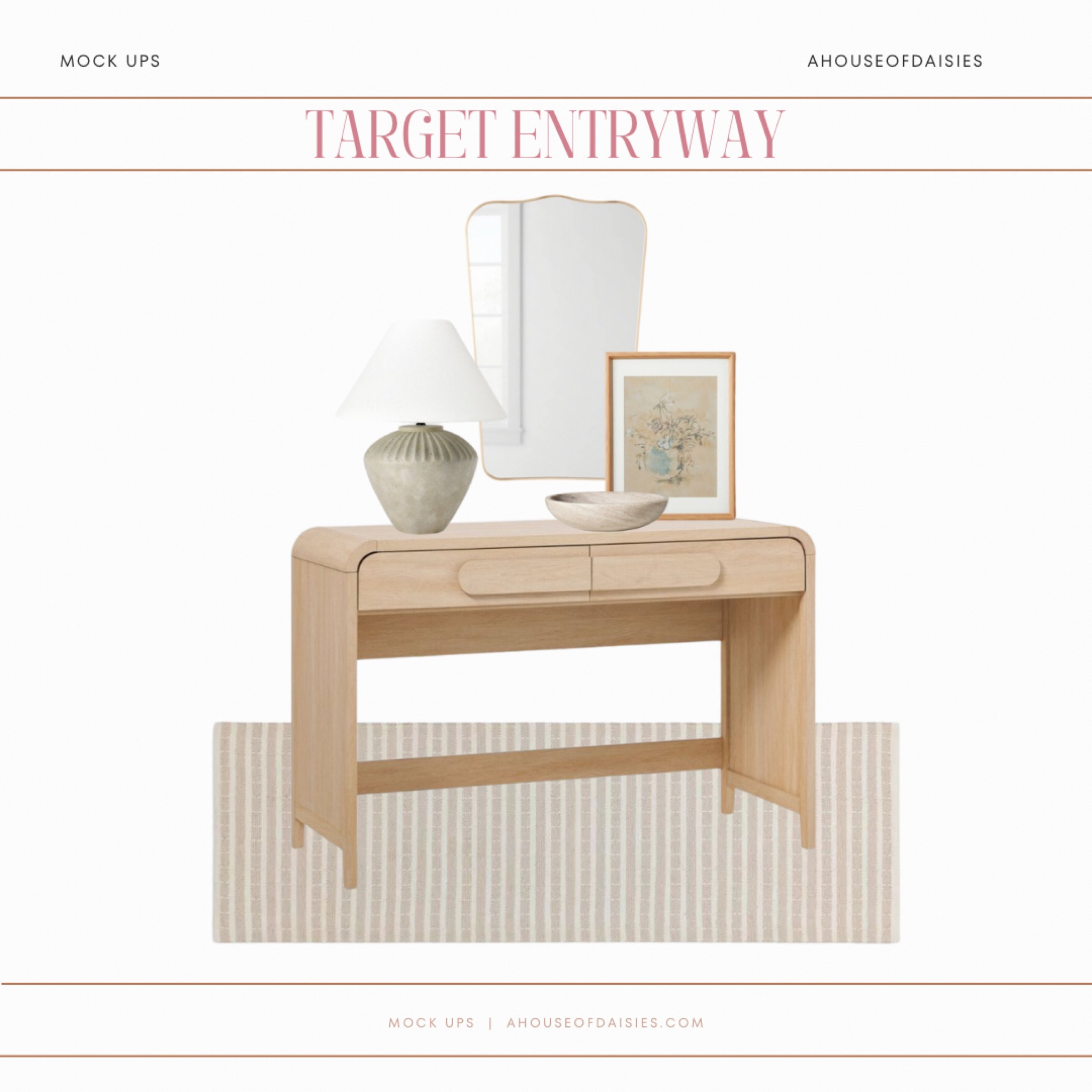 Entryway, small entryway, desk, console, target home decor, affordable home decor, neutral rug, arched mirror 

#LTKStyleTip #LTKFindsUnder50 #LTKHome