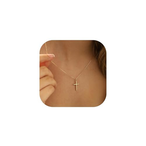 JNZSSWHJJH Cross Necklace for Women - 18K Gold Plated Cross Pendent Necklace for Women Trendy Gold Jewelry Easter Basket Essentials Stuffers Fillers Christian Religious Christmas Gifts | Amazon (US)