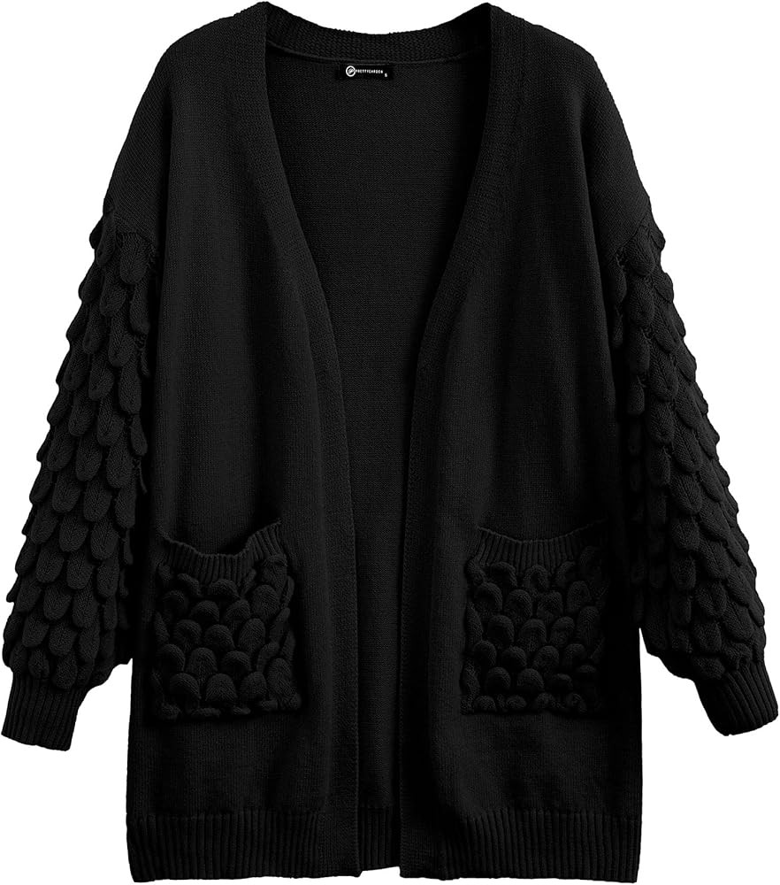 PRETTYGARDEN Women's Fall Open Front Cardigans Casual Long Sleeve V Neck Chunky Knit Sweater Coat... | Amazon (US)
