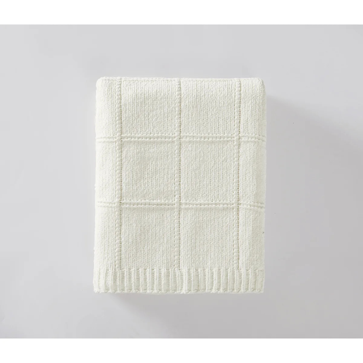 Brooklyn Loom Chenille Grid Knit Oversized Throw Blanket | Wayfair North America