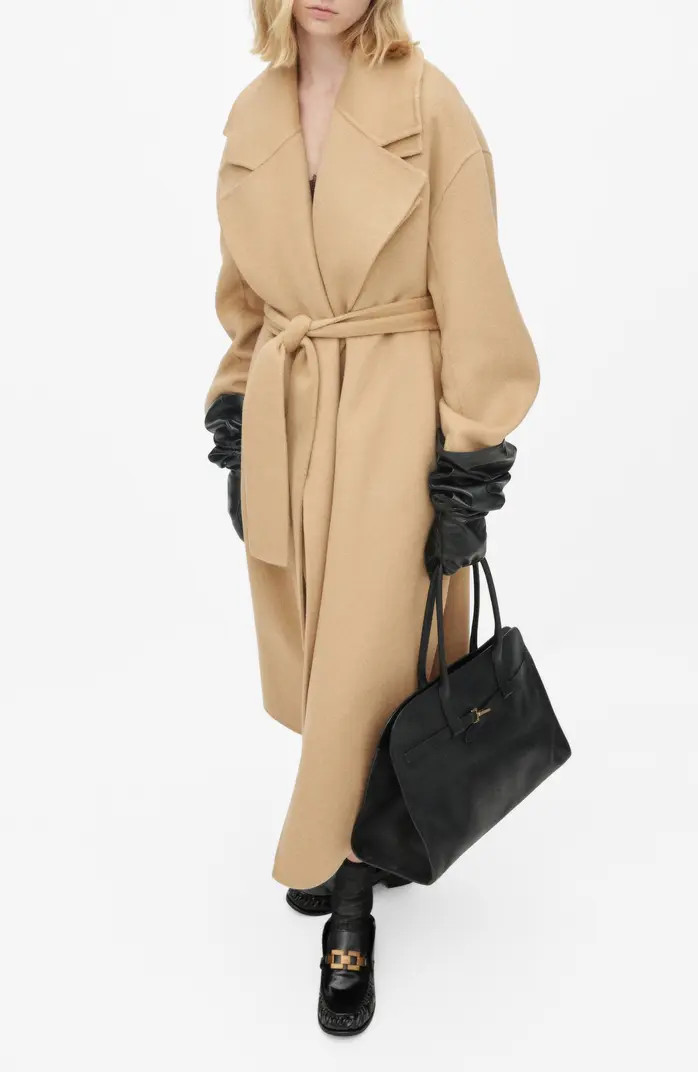 MANGO Wool Blend Coat with Removable Vest Insert | Nordstrom | Nordstrom
