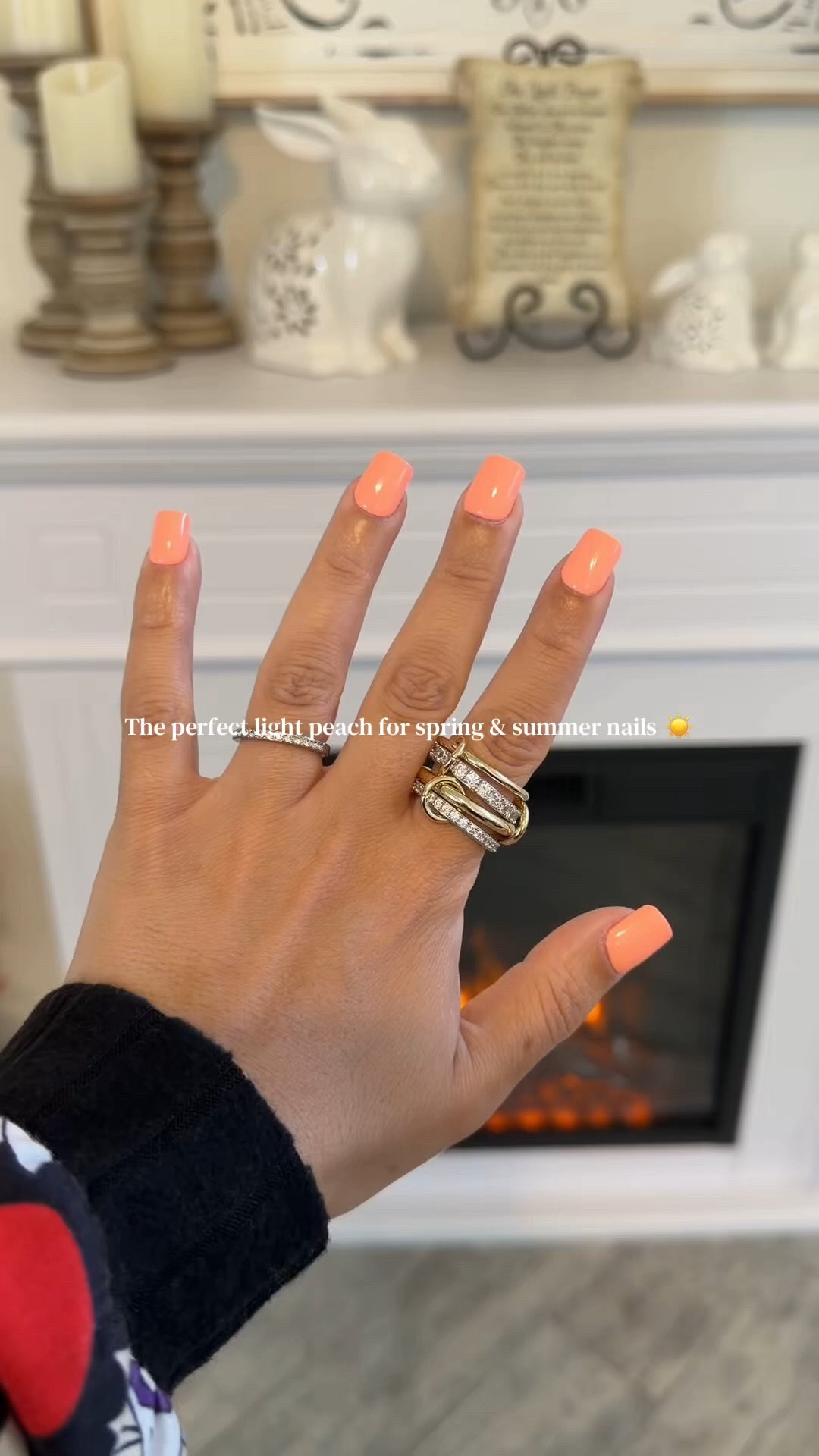 Obsessed with this soft peach shade DND Gel Polish in is the prettiest everyday nail color.