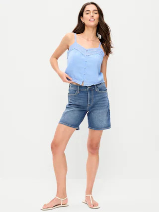 High-Waisted Wow Jean Shorts -- 7-inch inseam | Old Navy (US)