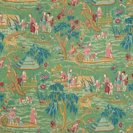 Schumacher Yangtze River Linen Fabric | Wayfair North America