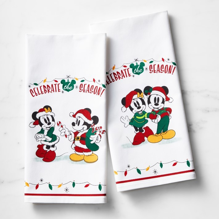 Disney Mickey Mouse and Minnie Mouse™ Holiday Towels, Set of 2 | Williams-Sonoma